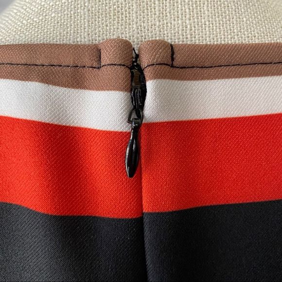 ELLE Multicolored Horizontal Striped Fit and Flare Dress Size S - Picture 6 of 12